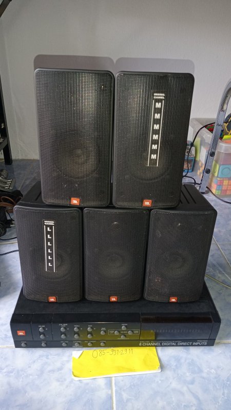JBL ESC230 USA พร้อมลำโพง5ตู้(แอมป์ต้องเช็ค/ลำโพงดัง)