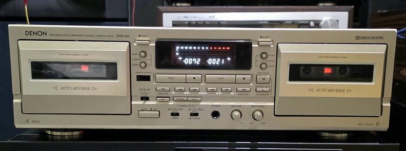 ขายเครื่องเล่นเทป Denon DRW-585 แบบเทปคู่ สภาพสวย เสียงดี พร้อมใช้งาน Made in Japan